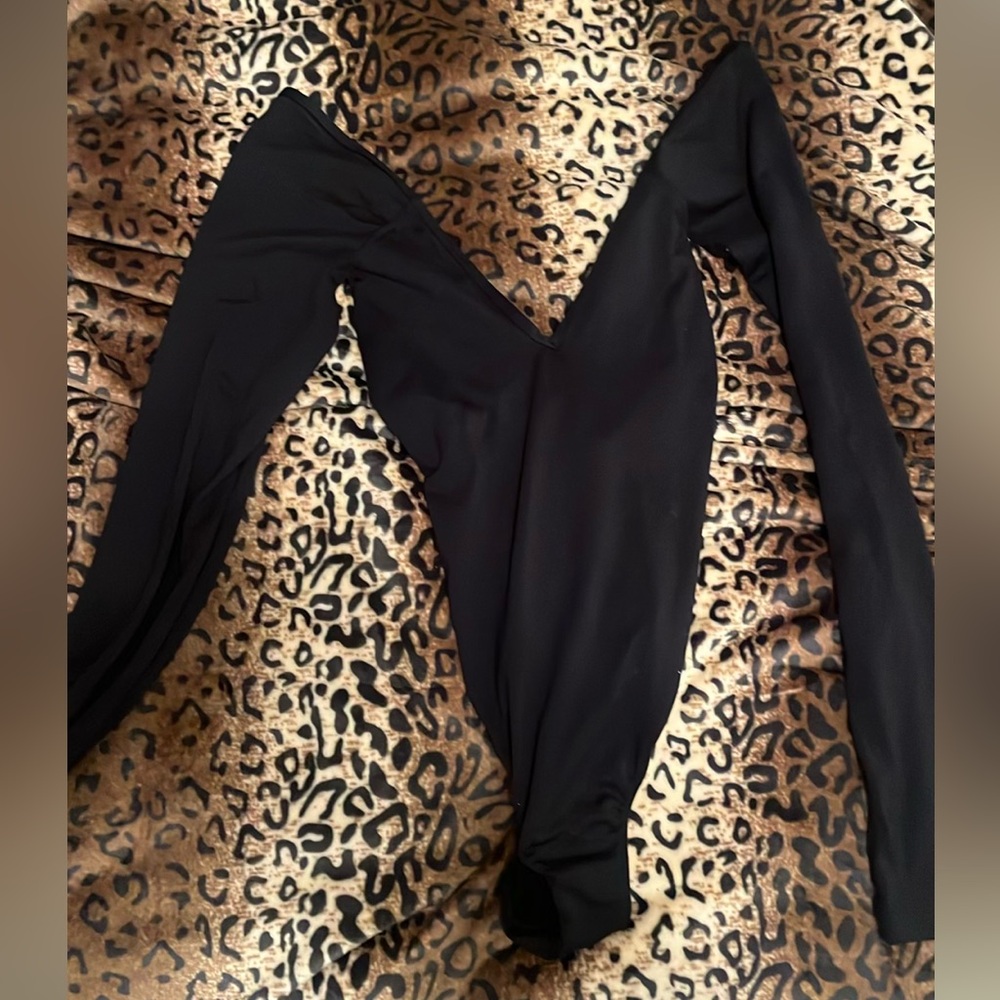 Black V Neck FP movement bodysuit